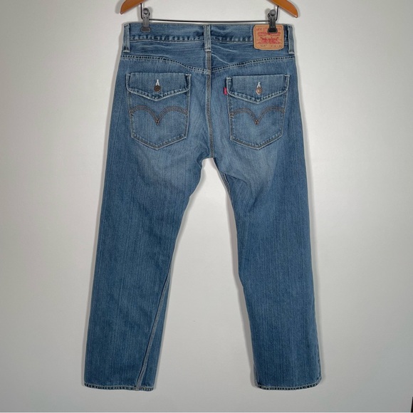 Levi's Men's Flap Pocket 514 Slim Straight Medium Blue Jeans 34 x 30 - Picture 3 of 13